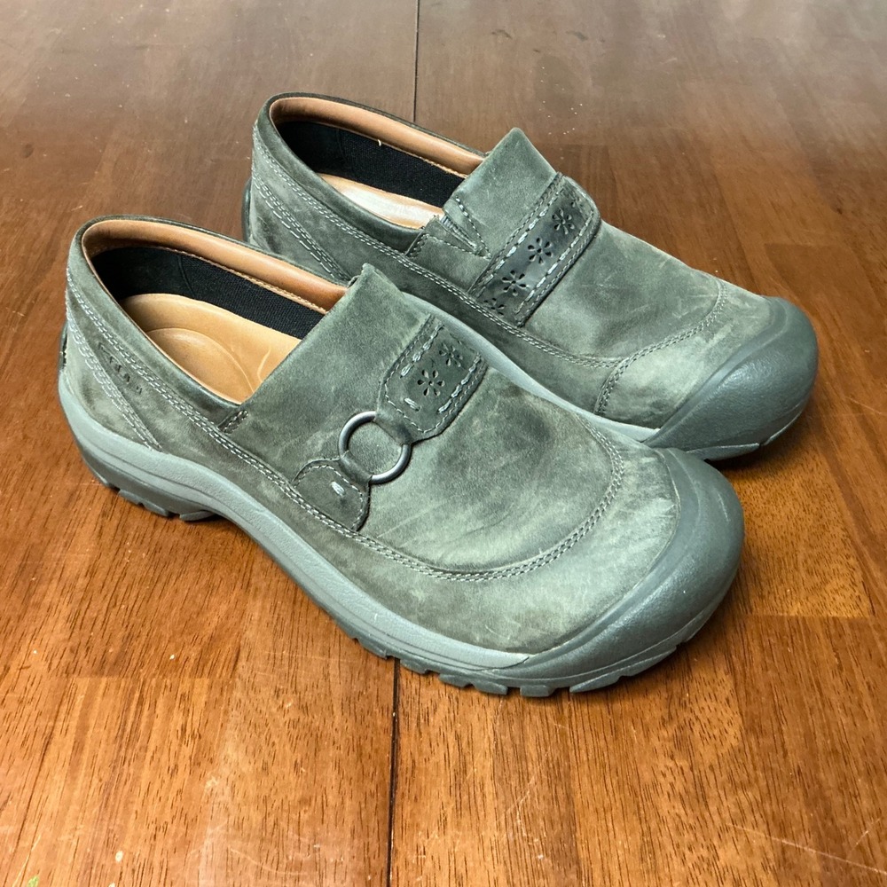 KEEN Presidio II Mule Womens 10 Gray Nubuck Leather Slip On Clog Shoes 1020486 - Picture 6 of 9